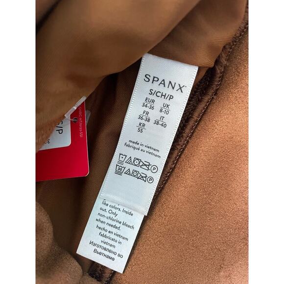 SPANX Women's Longline Square Neck Suede Bralette Rich Caramel Size Small Bra - Picture 4 of 5